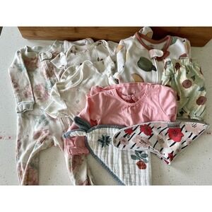 Infant Baby Girl 3 Months Garden Backyard Theme‎ Gap Carters Burts Bees Set Of 8